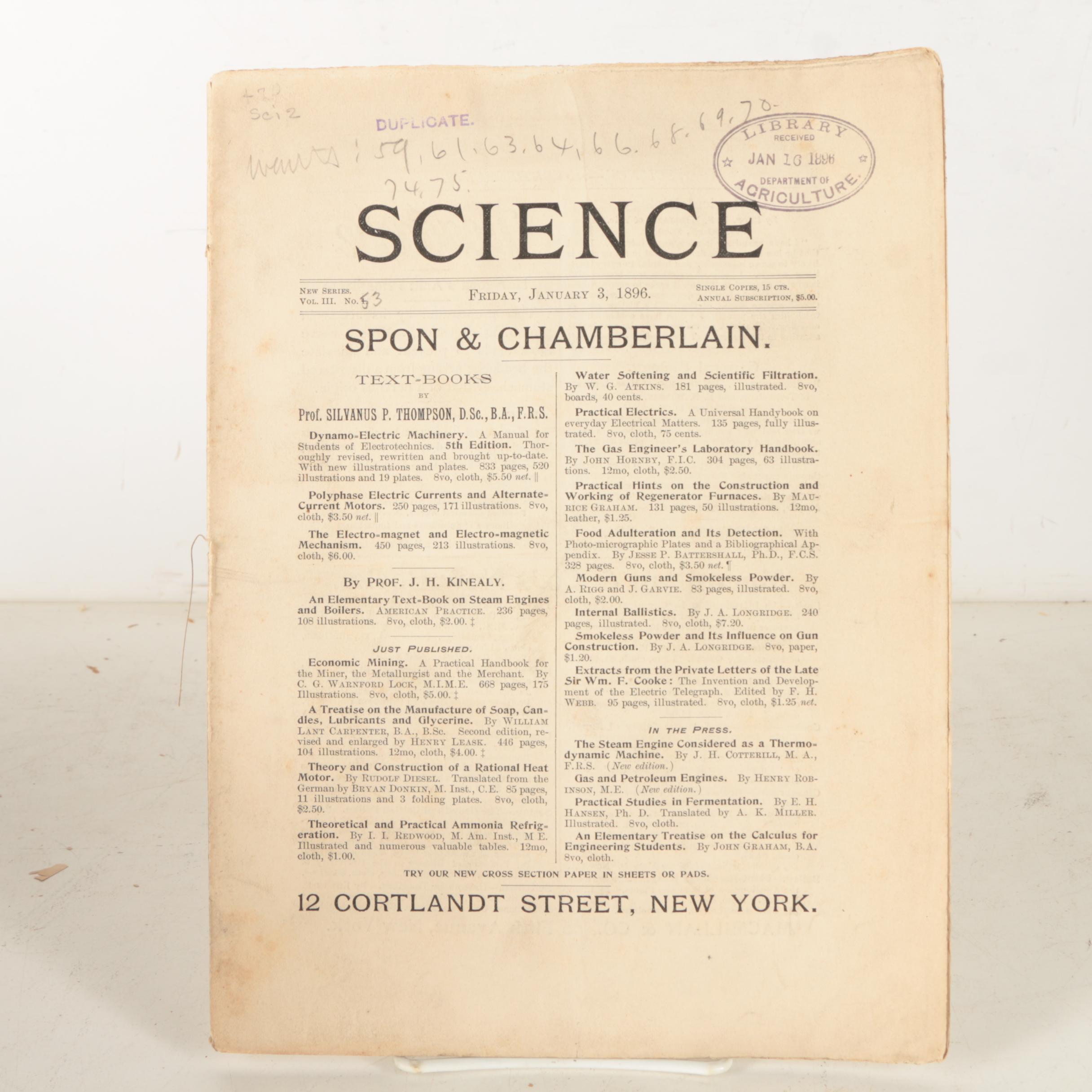 Collection of "Science" Magazine and "Scientific American" Book