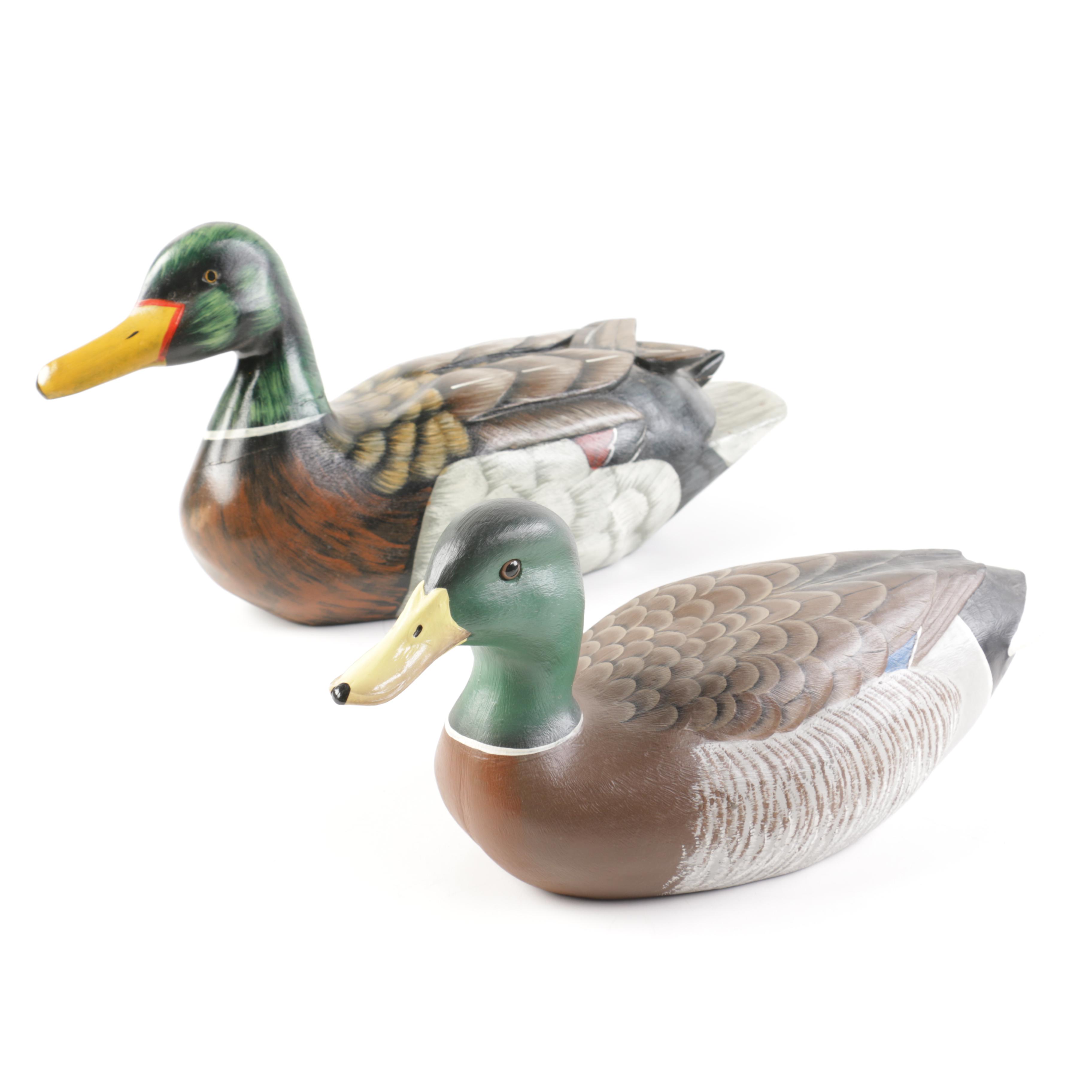 S. Albertson and Other Painted Mallard Duck Wooden Decoys