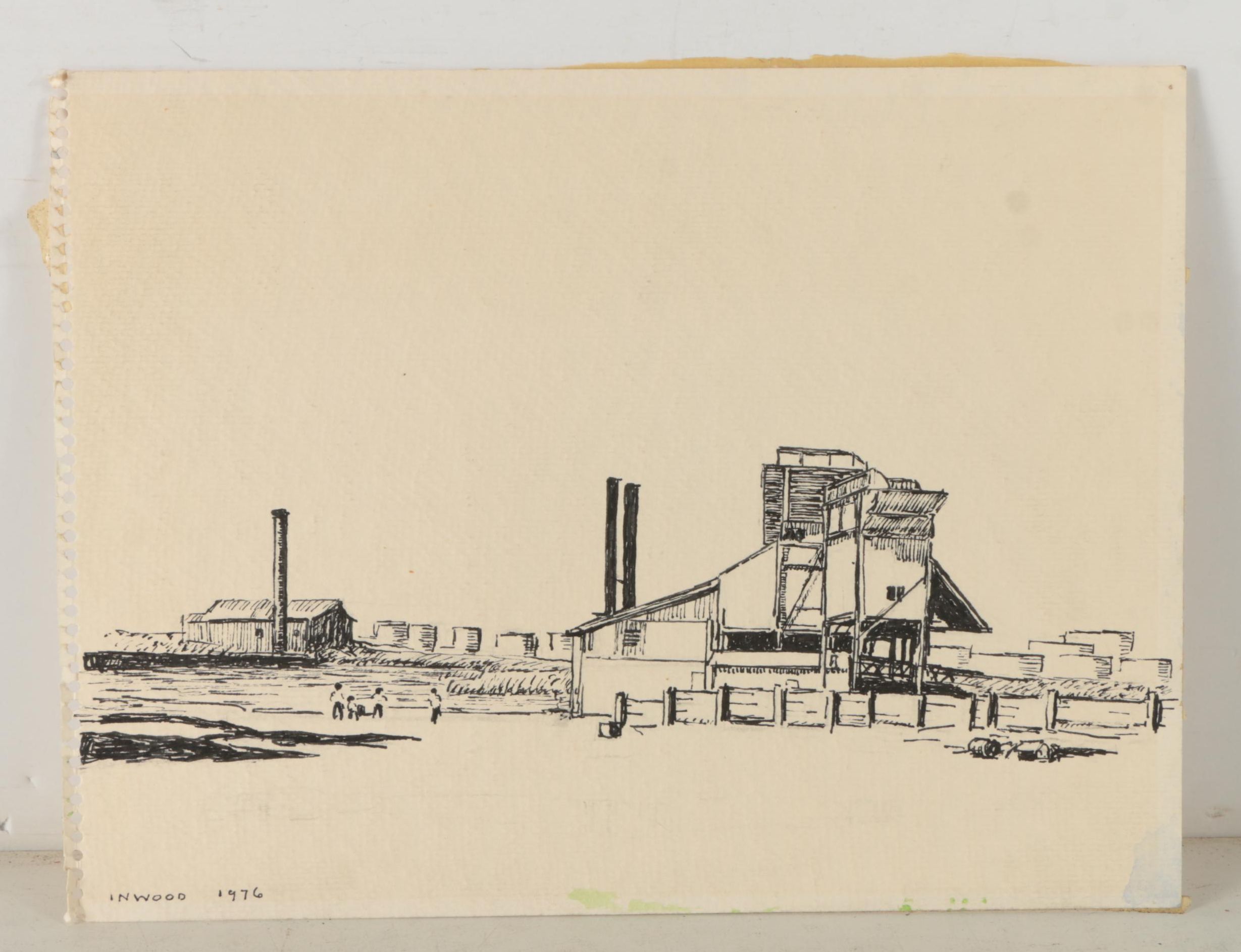 Hayward Cirker Ink and Gouache Illustrations of Outdoor Scenes