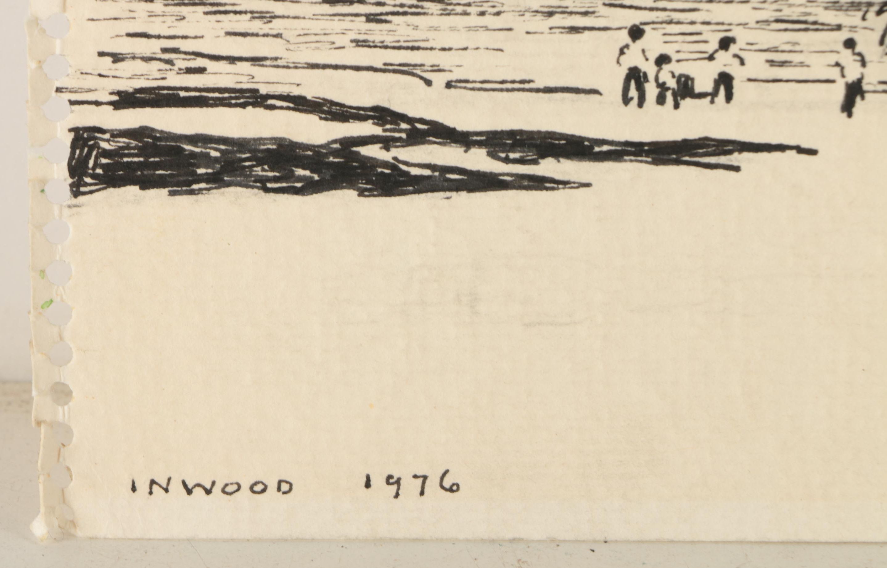 Hayward Cirker Ink and Gouache Illustrations of Outdoor Scenes