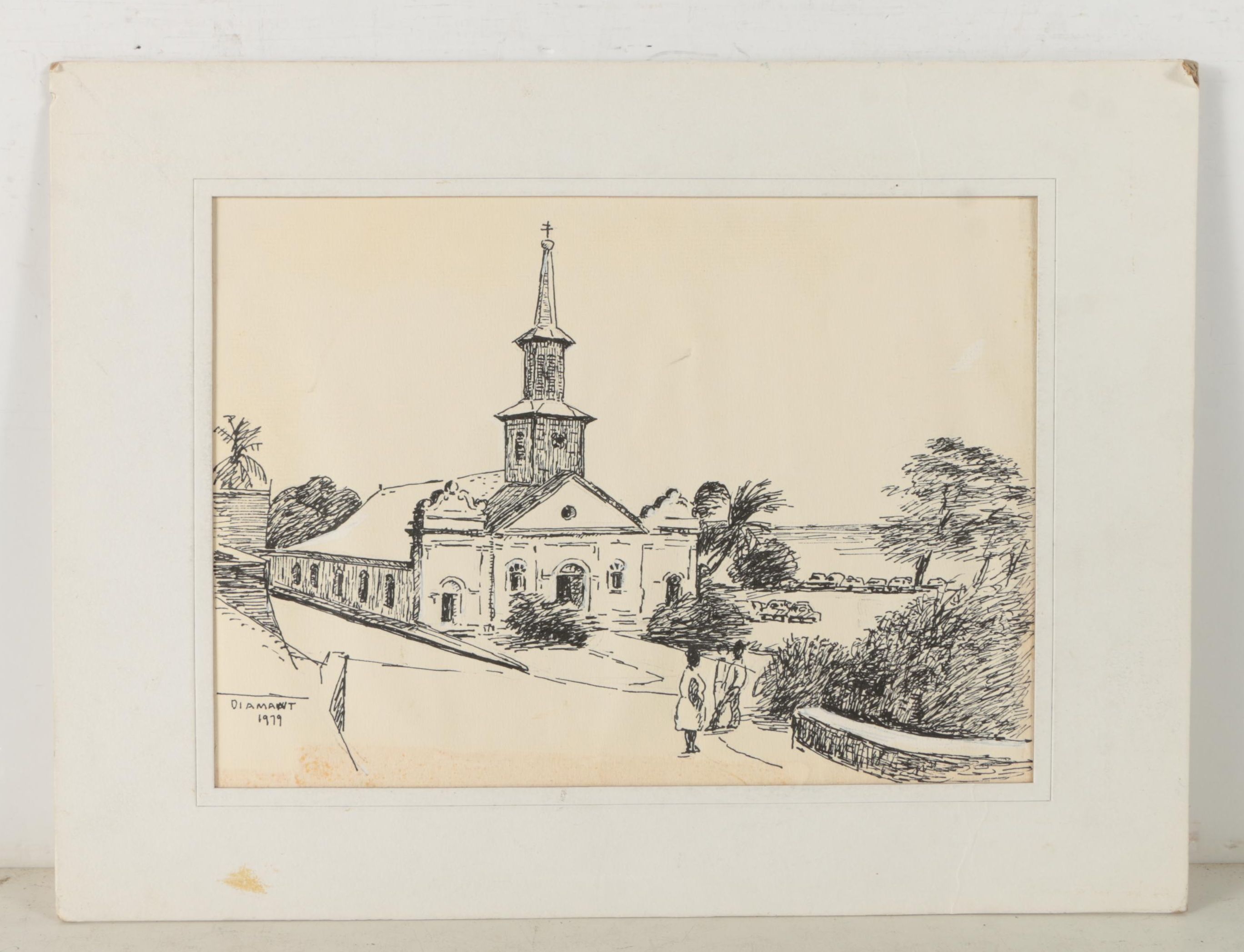 Hayward Cirker Ink and Gouache Illustrations of Outdoor Scenes