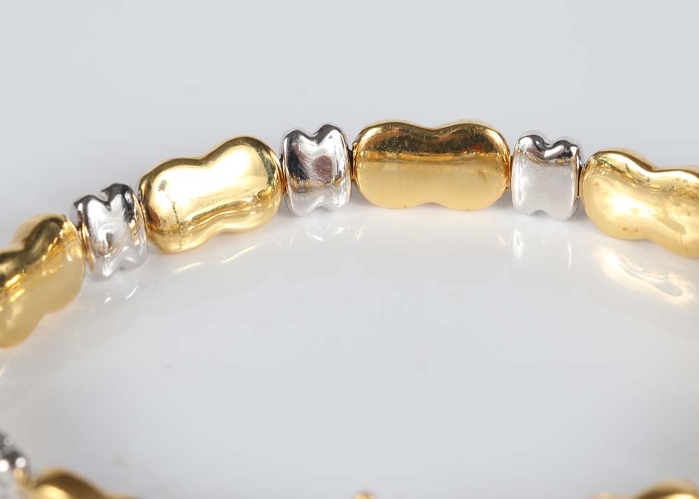 18K Yellow and White Gold Diamond Bracelet