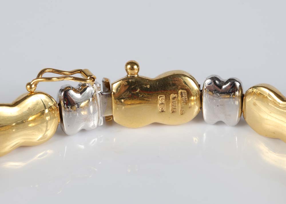 18K Yellow and White Gold Diamond Bracelet