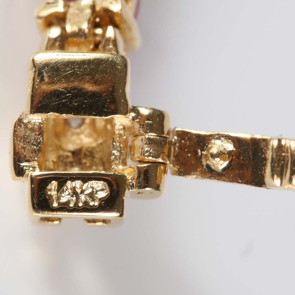 14K Yellow Gold 2.55 CTW Ruby and Diamond Tennis Bracelet