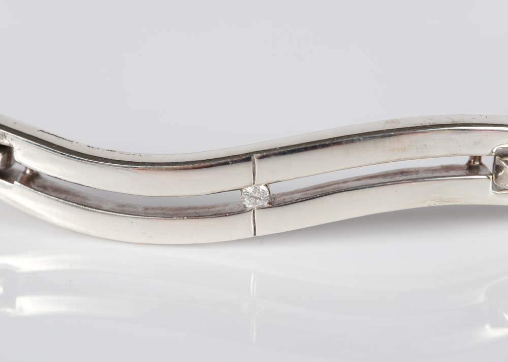 Sterling Silver Diamond Bangle Bracelet
