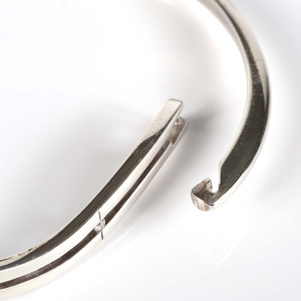 Sterling Silver Diamond Bangle Bracelet