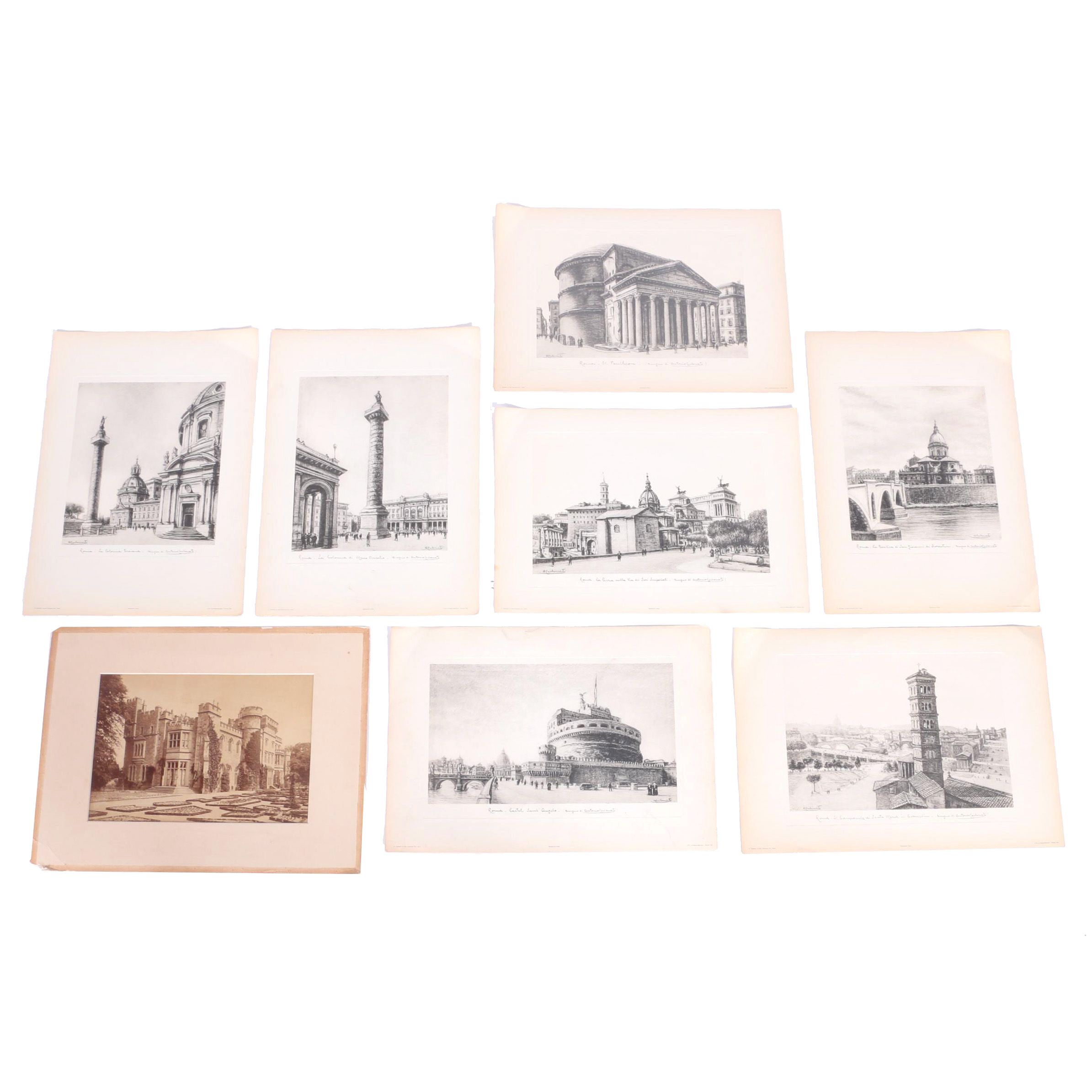 Reproduction Prints After Illustrations of Roman Monuments