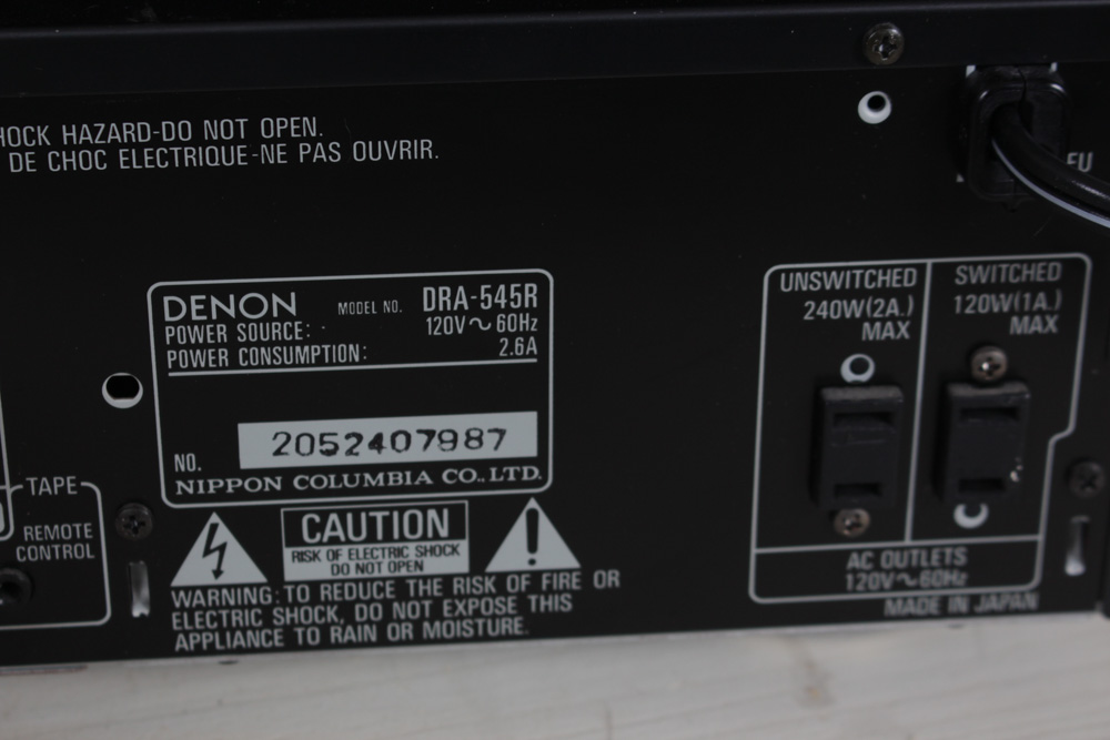 Denon Stereo Receiver and Double Cassette Tape Deck