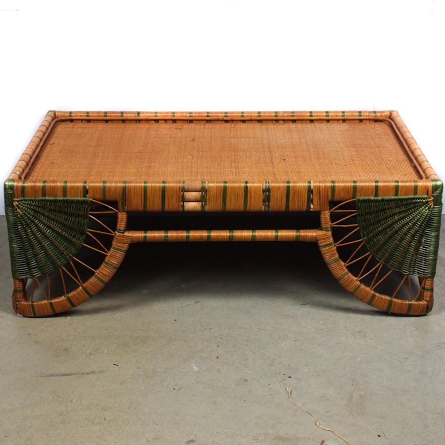 Large-Scale Wicker Coffee Table