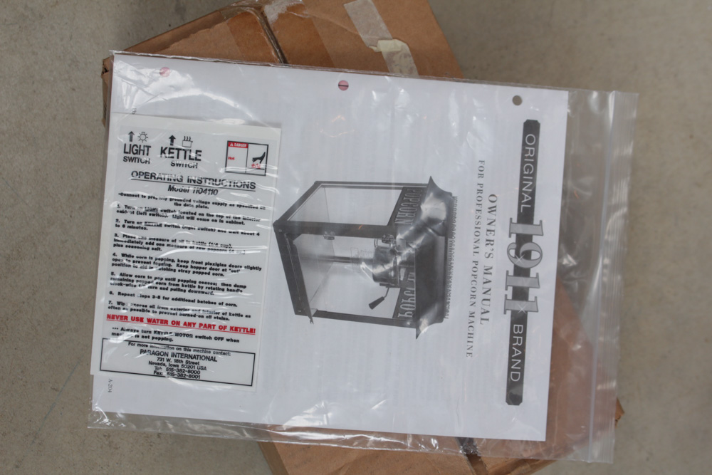 1911 Brand Popcorn Machine