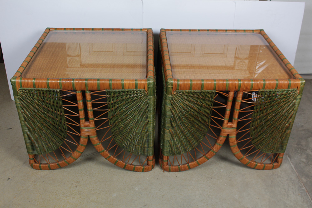 Large-Scale Wicker Side Tables