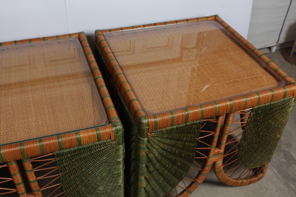 Large-Scale Wicker Side Tables