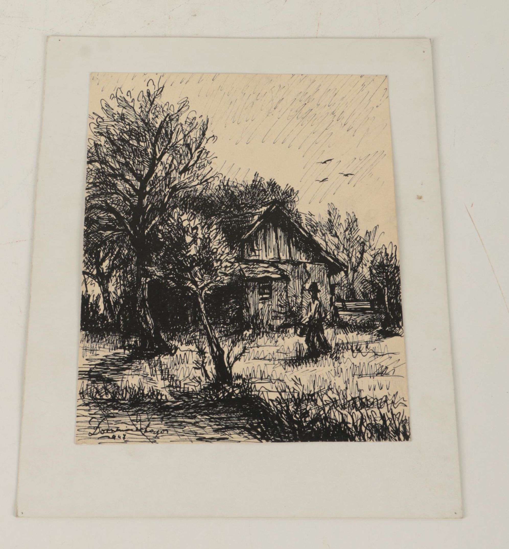 Collection of Ink and Graphite Drawings Featuring Henry C. Meyer