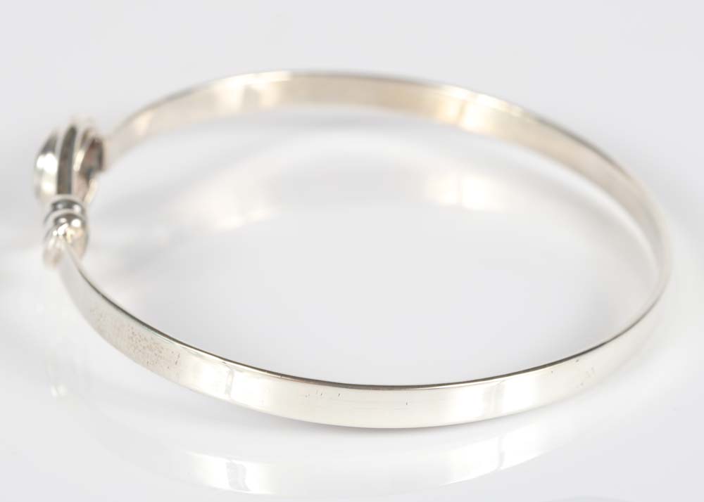 Sterling Silver Blue Topaz Bangle Bracelet