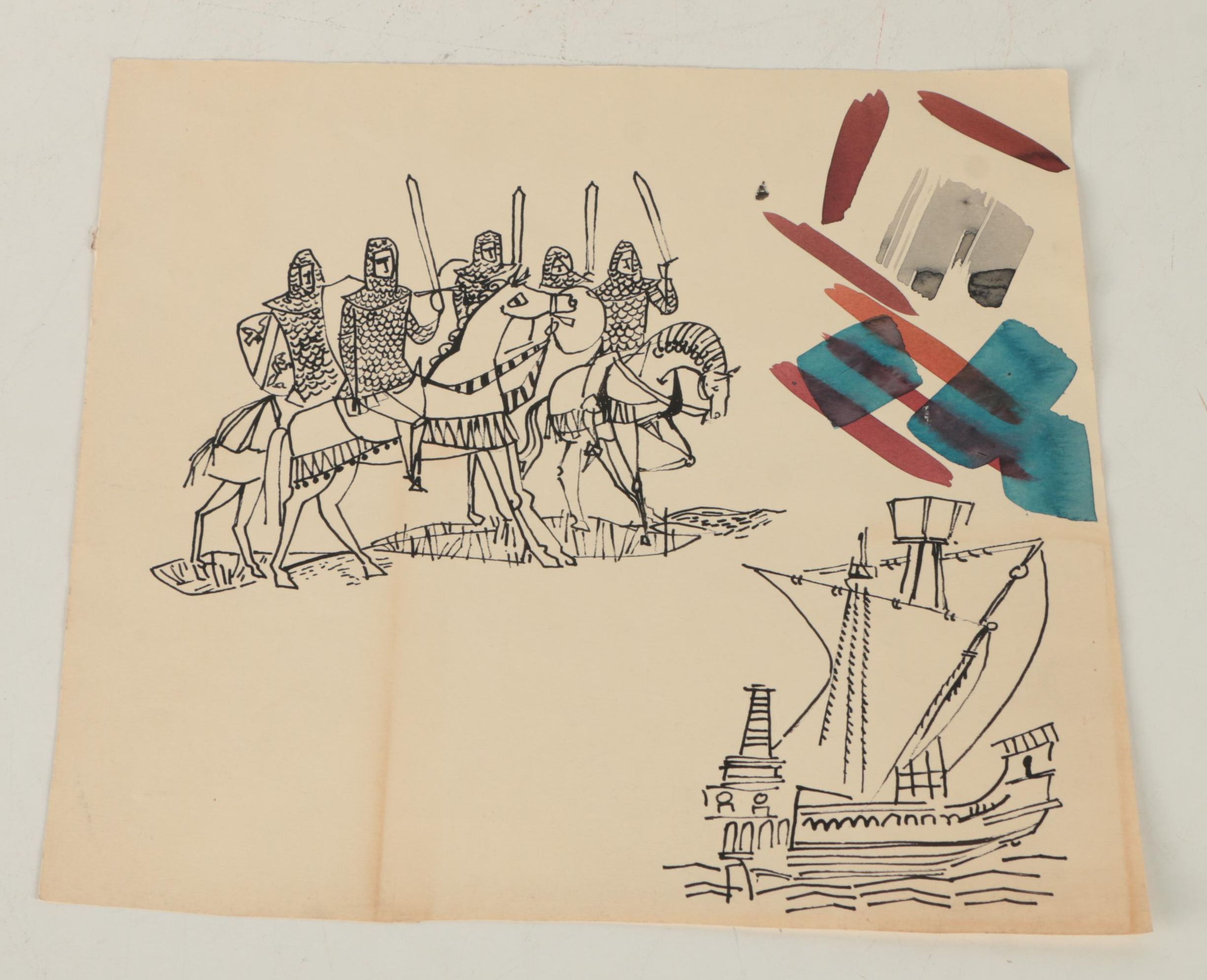 Collection of Ink and Graphite Drawings Featuring Henry C. Meyer