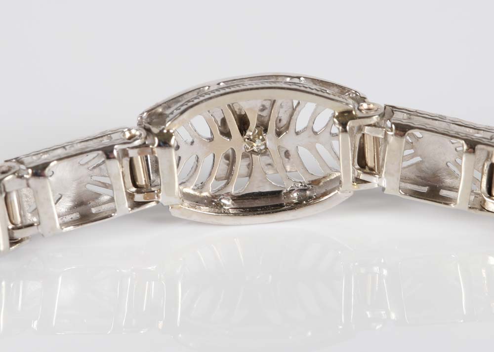 Edwardian Inspired 14K White Gold Diamond and Sapphire Bracelet