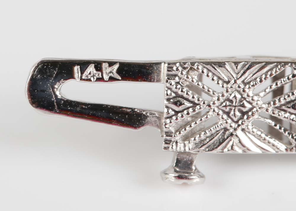 Edwardian Inspired 14K White Gold Diamond and Sapphire Bracelet