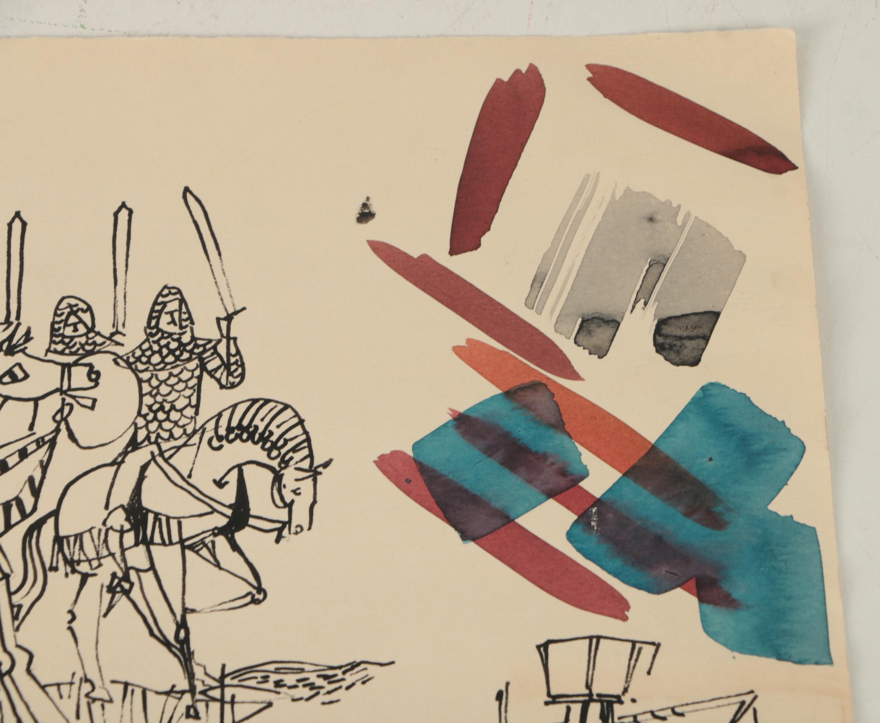 Collection of Ink and Graphite Drawings Featuring Henry C. Meyer