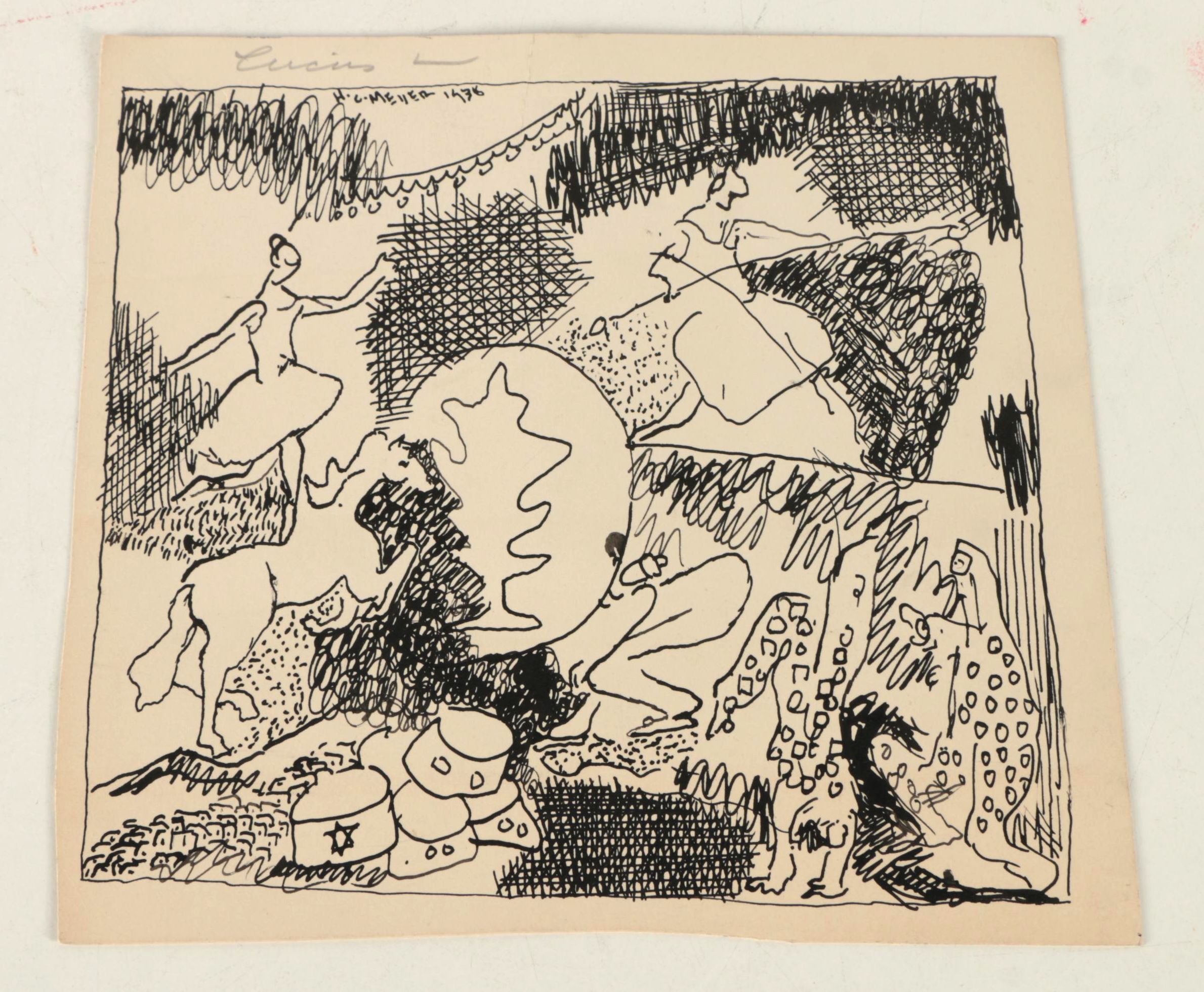 Collection of Ink and Graphite Drawings Featuring Henry C. Meyer