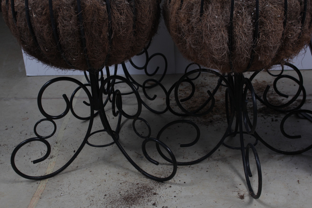 Wrought Iron and Copper Planters