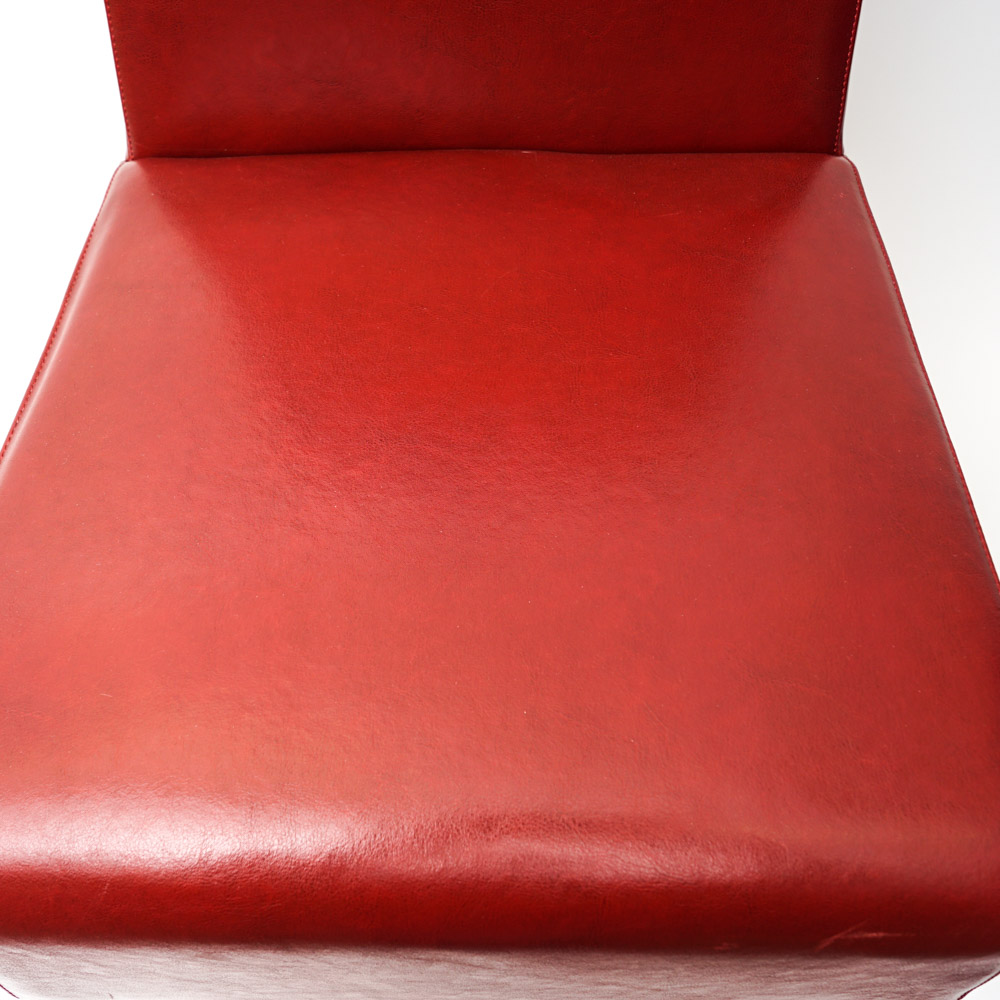 Set of Red Upholstered Chairs