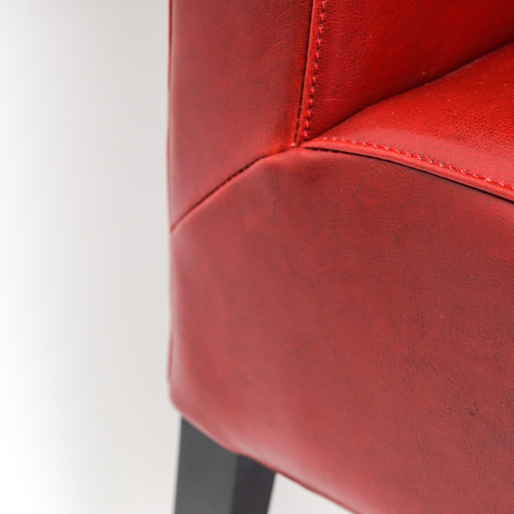 Set of Red Upholstered Chairs