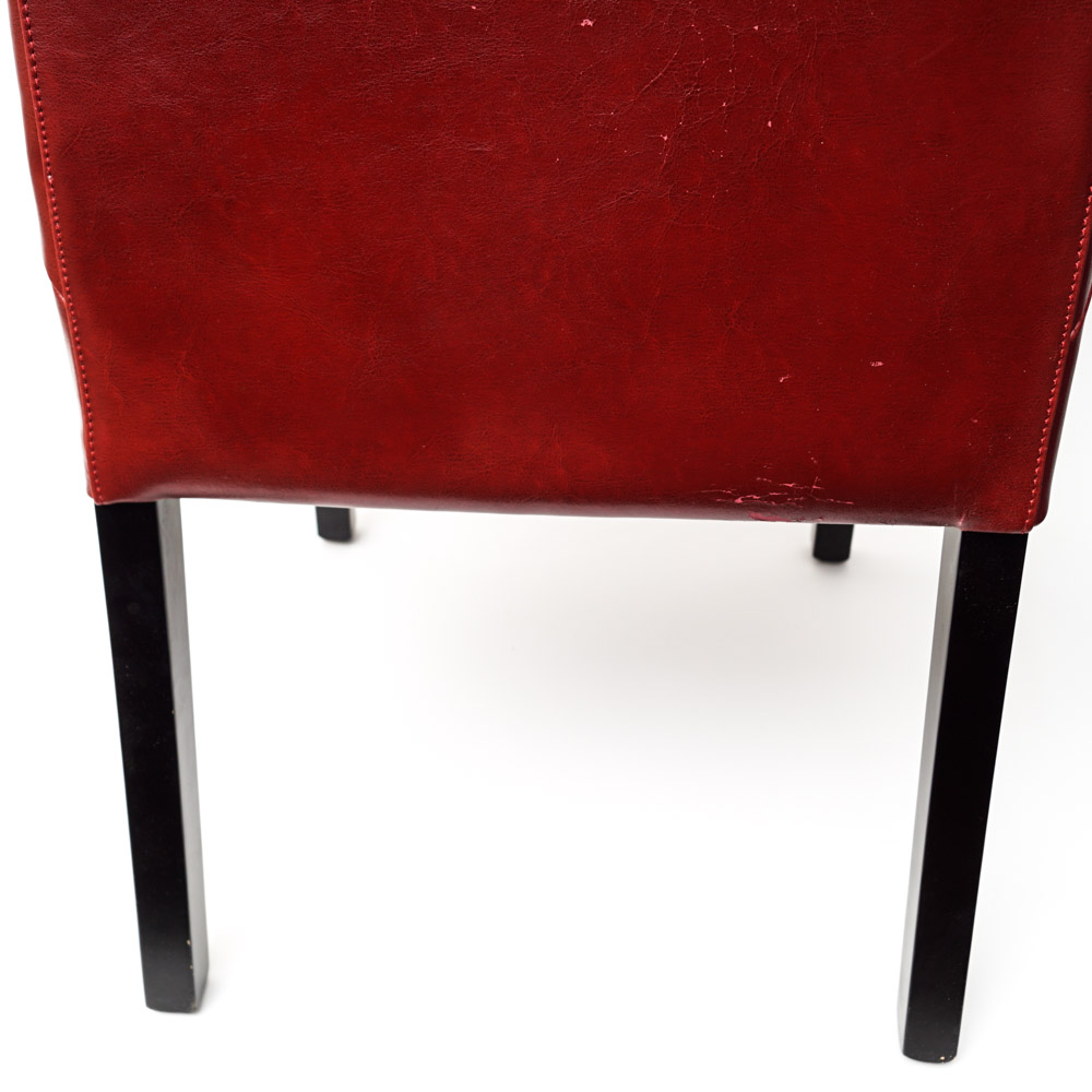 Set of Red Upholstered Chairs