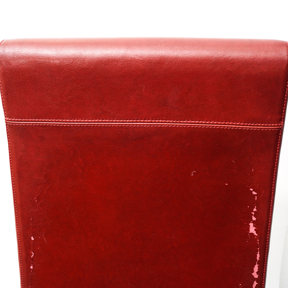 Set of Red Upholstered Chairs