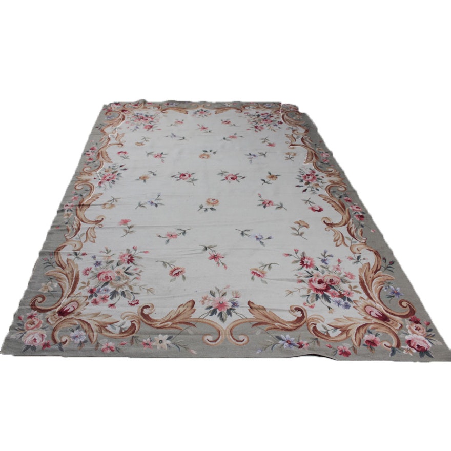 Needlepoint Floral Area Rug