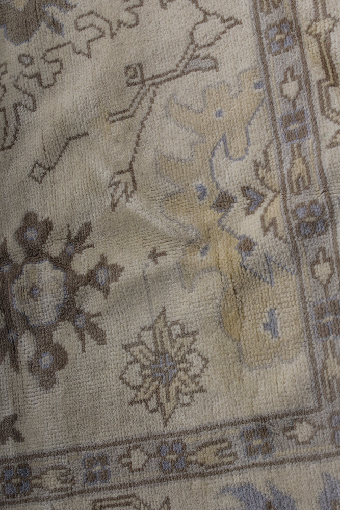 Hand-Knotted Pakistani Oushak Chobi Area Rug