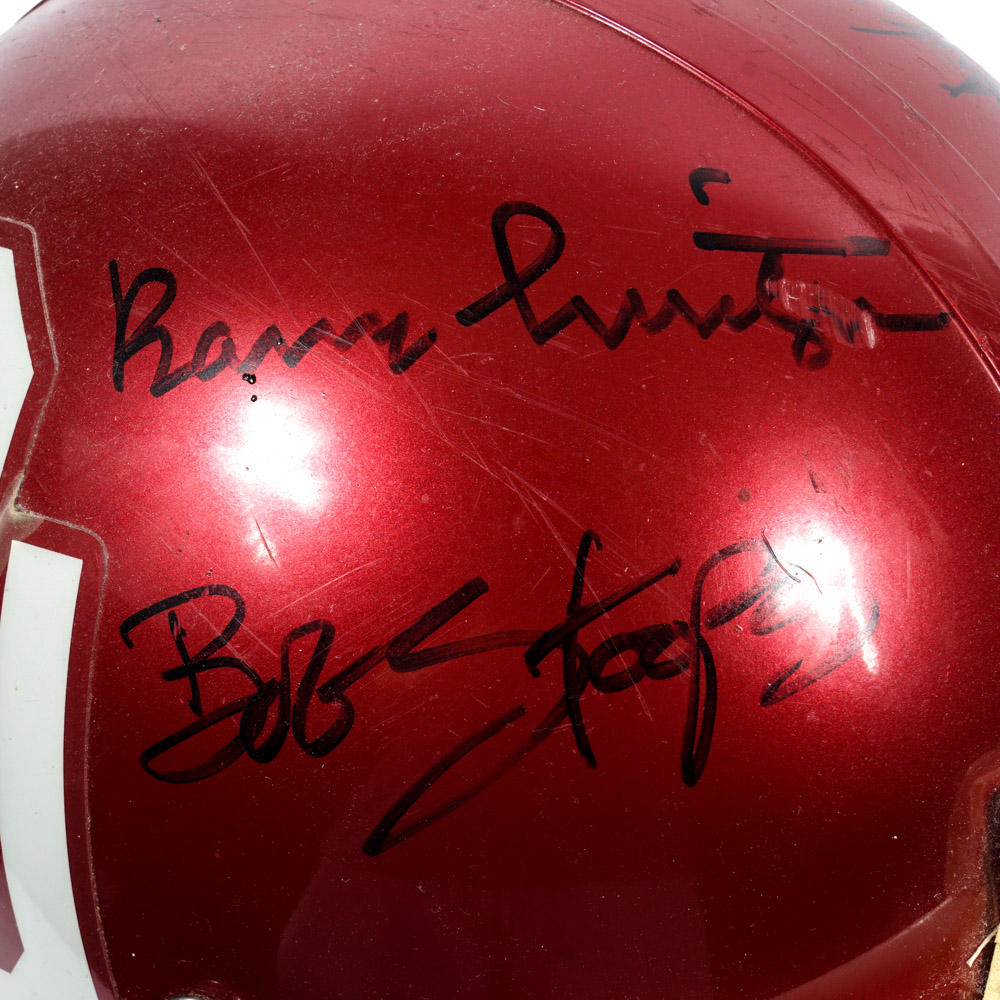 Barry Switzer and Bob Stoops  Autographed Oklahoma Sooners Football Helmet