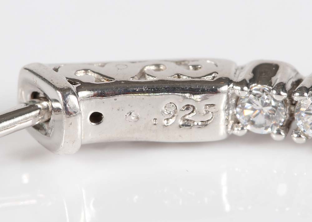 Sterling Silver Cubic Zirconia Hoop Earrings