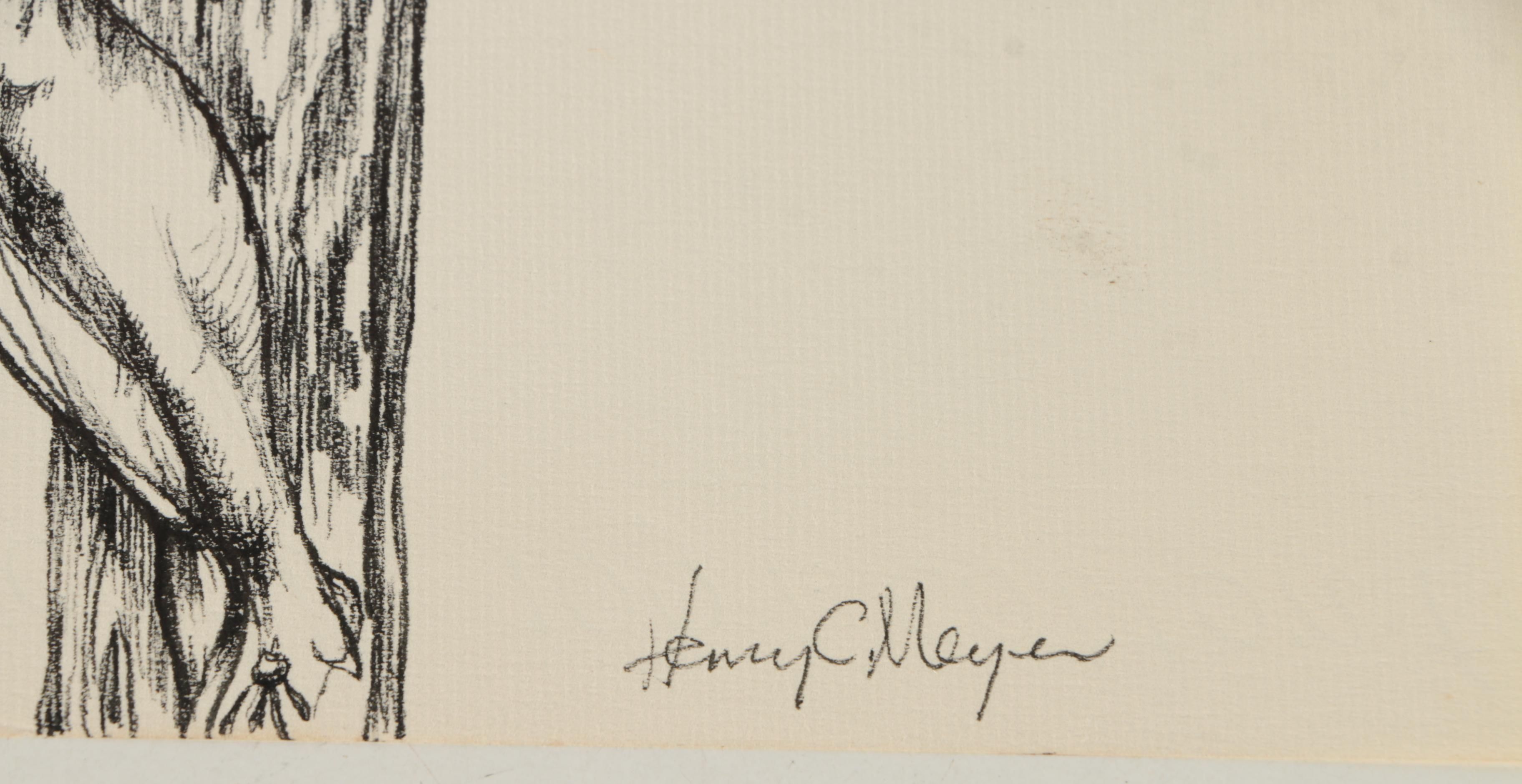 Henry C. Meyer 1960s Ink Sketches on Paper of Christ on the Cross