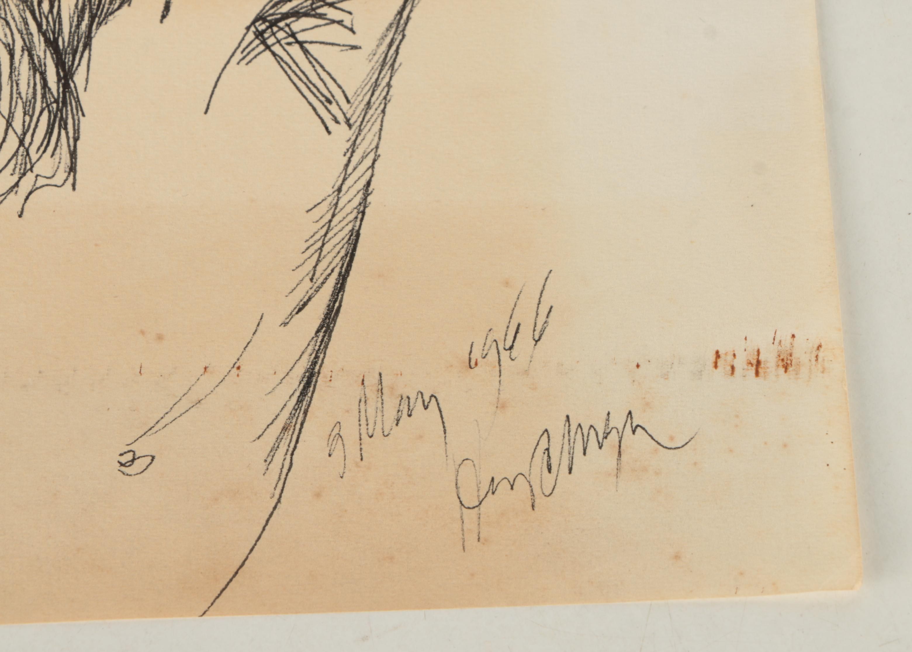 Henry C. Meyer 1960s Ink Sketches on Paper of Christ on the Cross