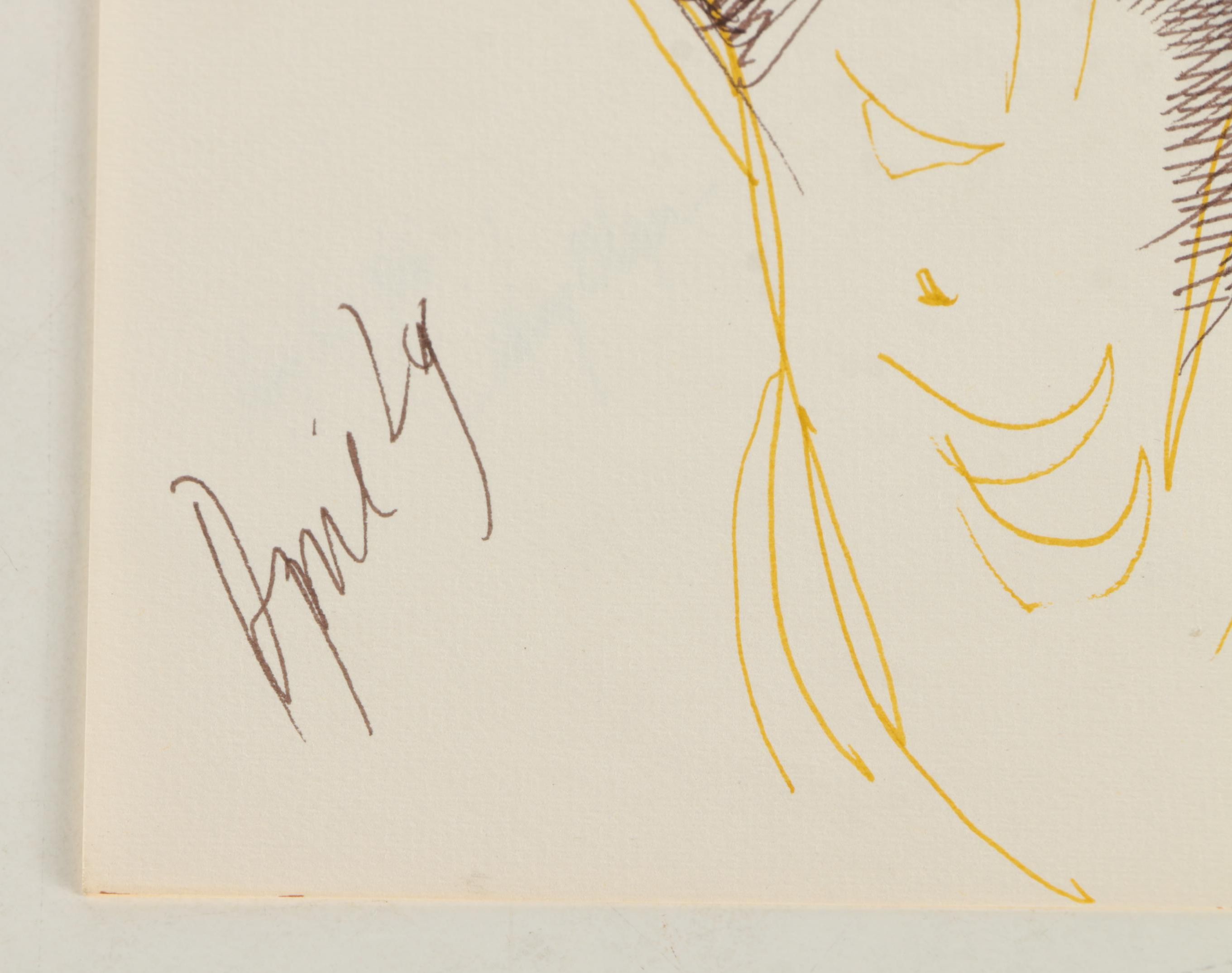 Henry C. Meyer 1960s Ink Sketches on Paper of Christ on the Cross