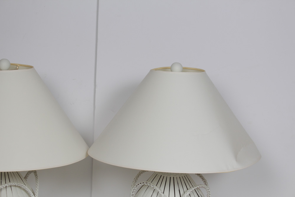 Pair of Wicker Table Lamps