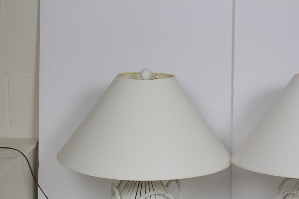 Pair of Wicker Table Lamps