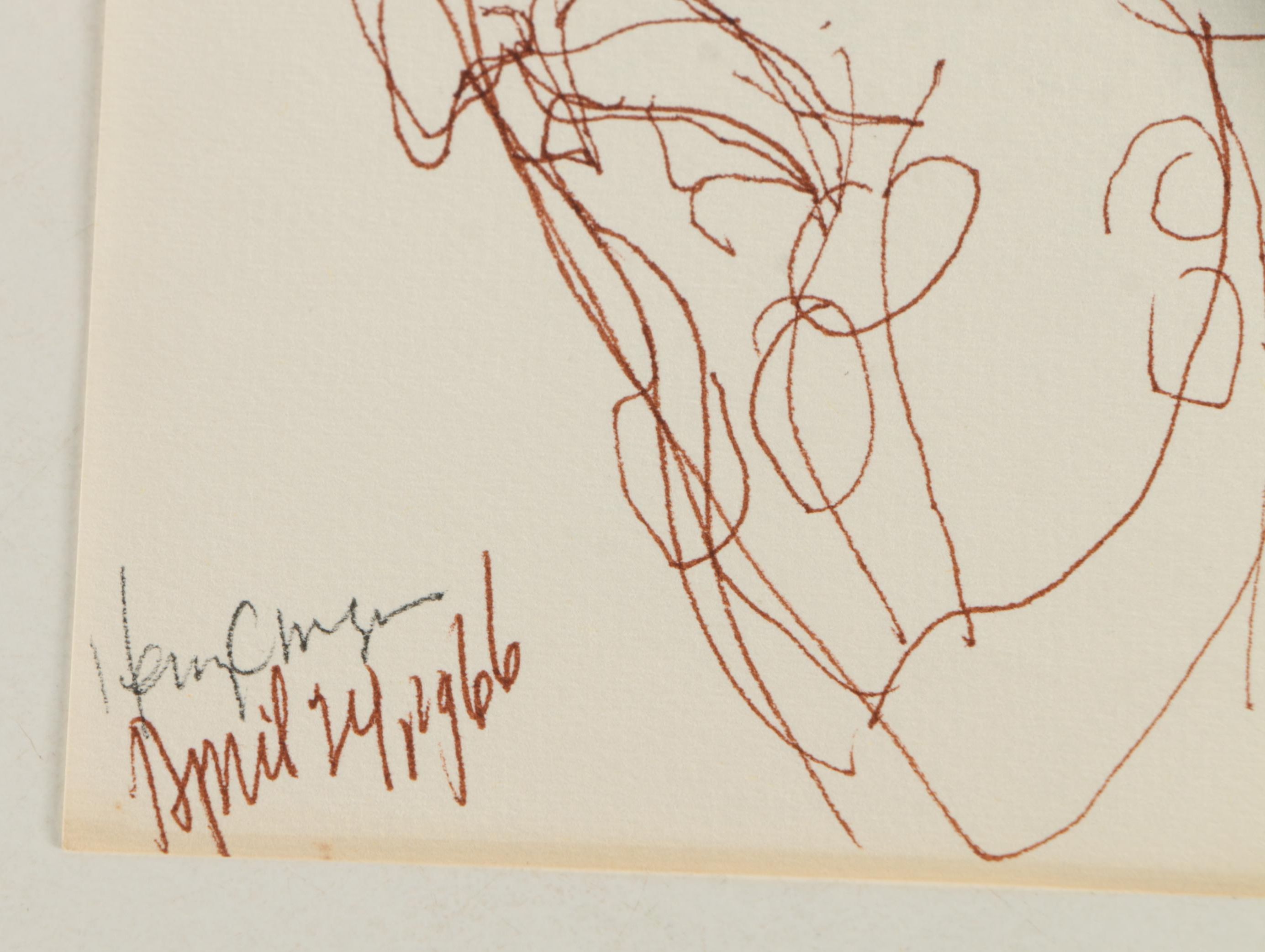 Henry C. Meyer 1960s Ink Sketches on Paper of Christ on the Cross