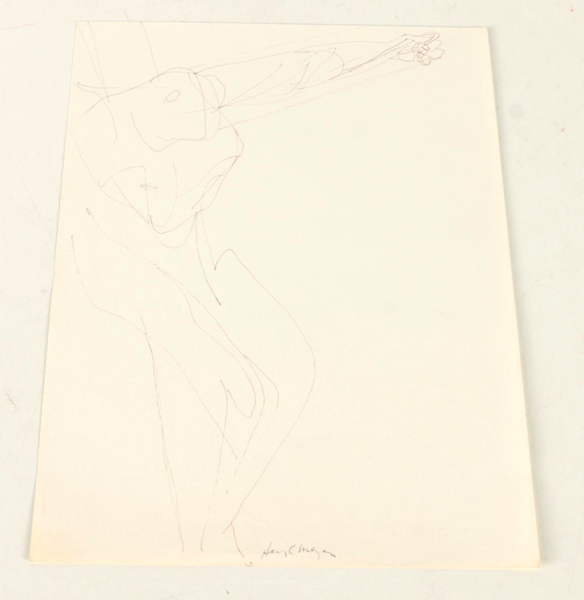 Henry C. Meyer 1960s Ink Sketches on Paper of Christ on the Cross
