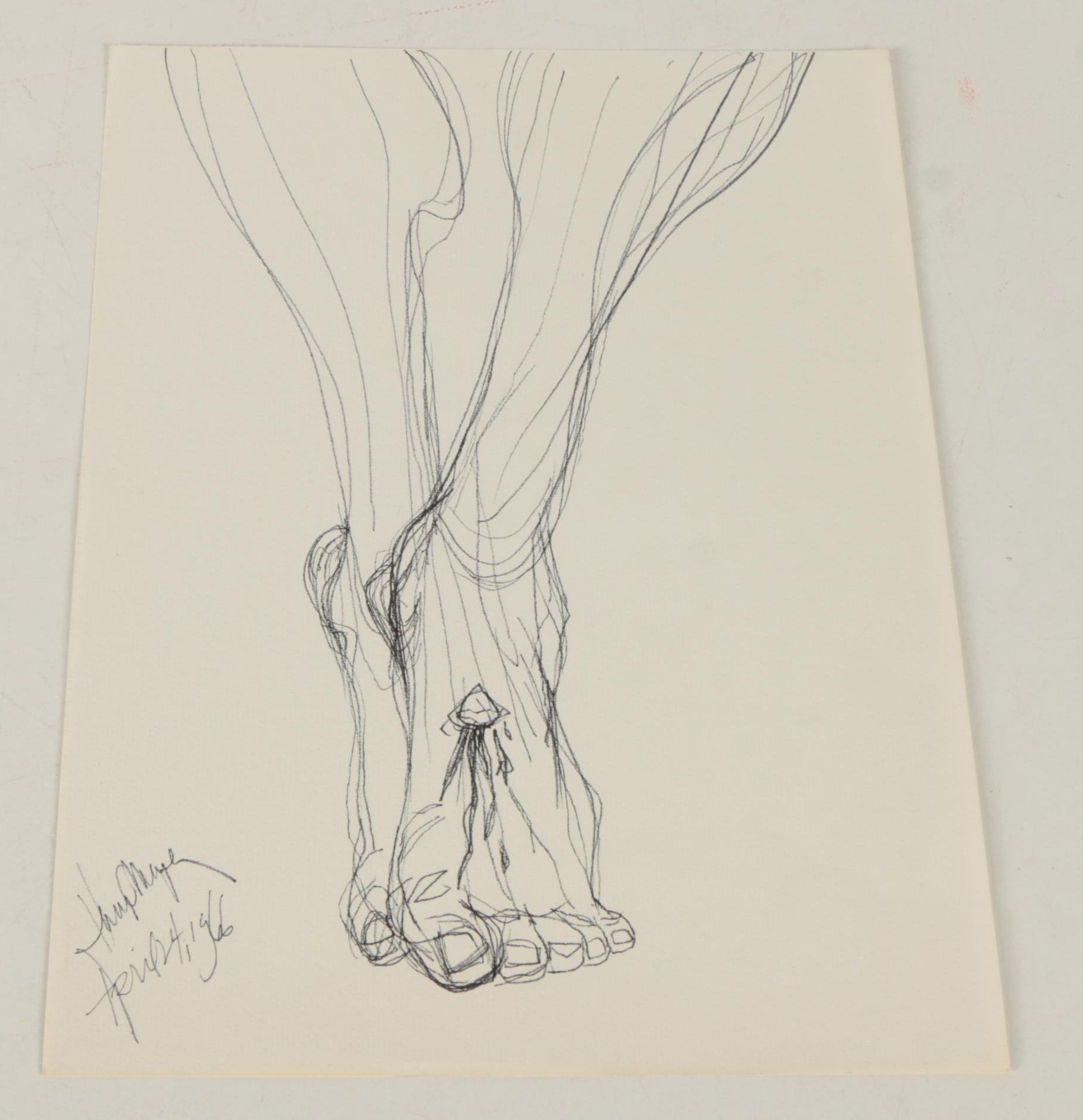 Henry C. Meyer 1960s Ink Sketches on Paper of Christ on the Cross