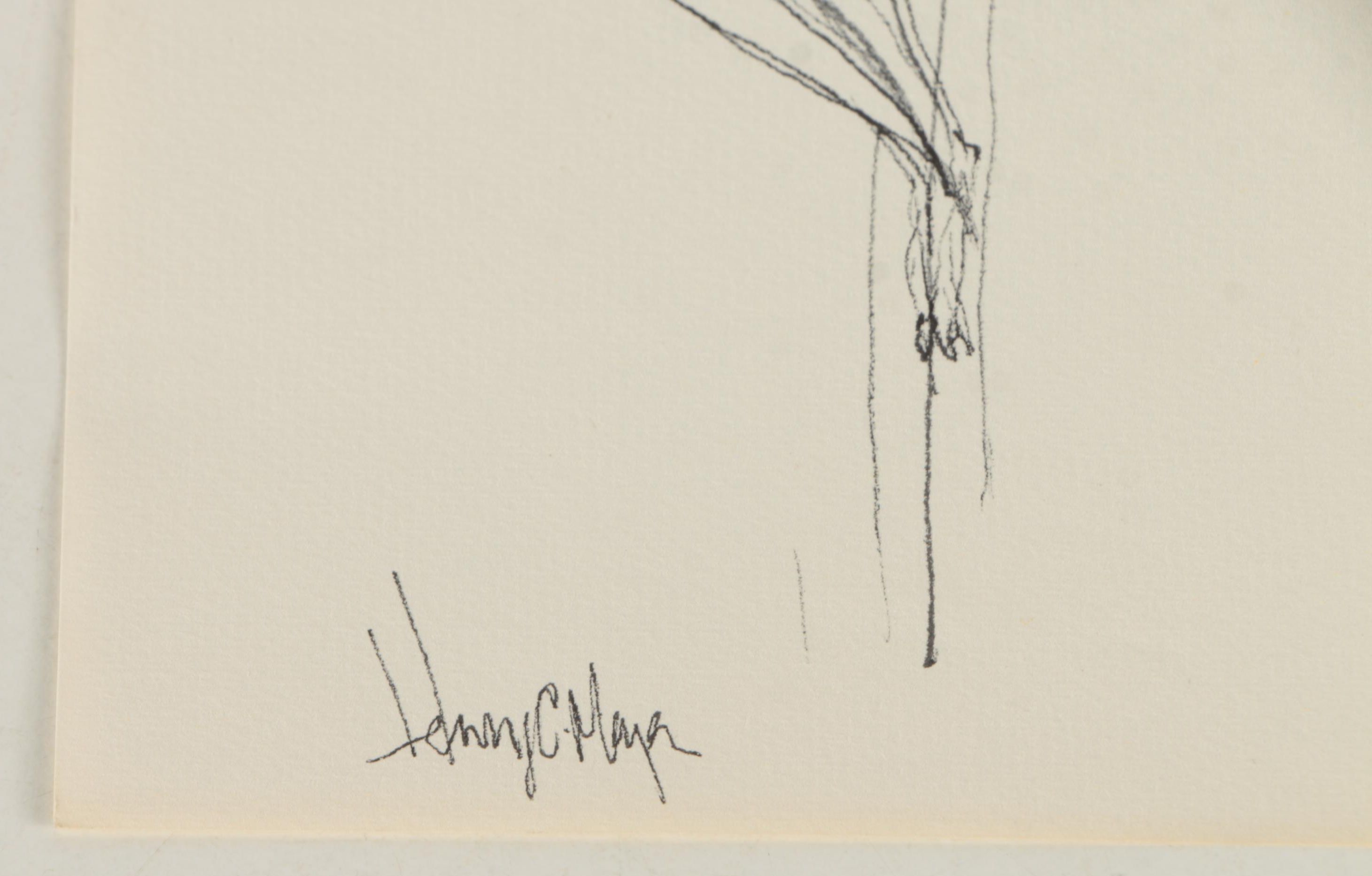 Henry C. Meyer 1960s Ink Sketches on Paper of Christ on the Cross