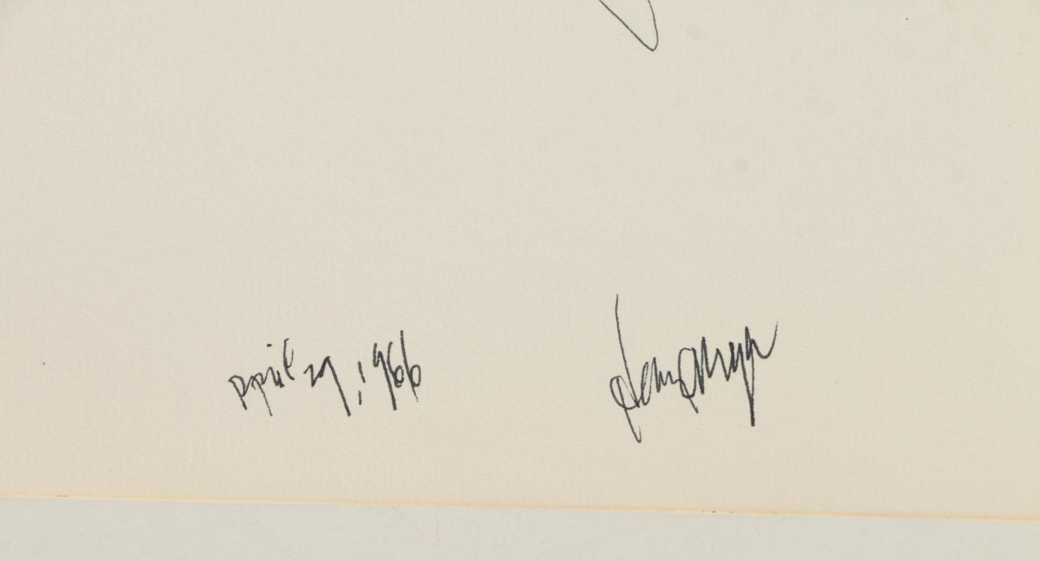 Henry C. Meyer 1960s Ink Sketches on Paper of Christ on the Cross