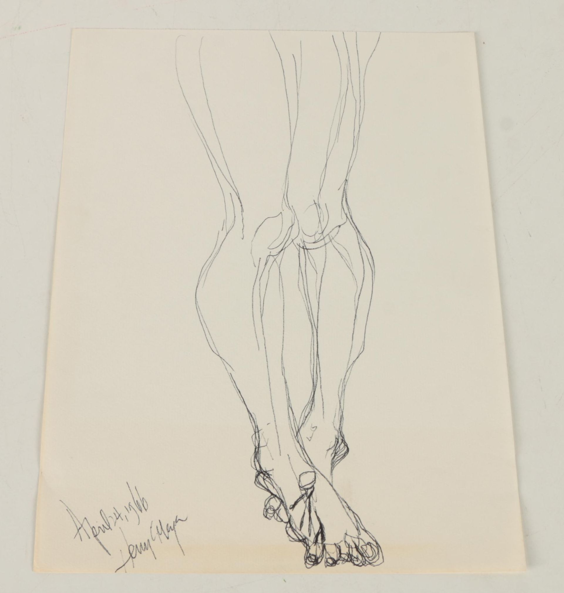 Henry C. Meyer 1960s Ink Sketches on Paper of Christ on the Cross