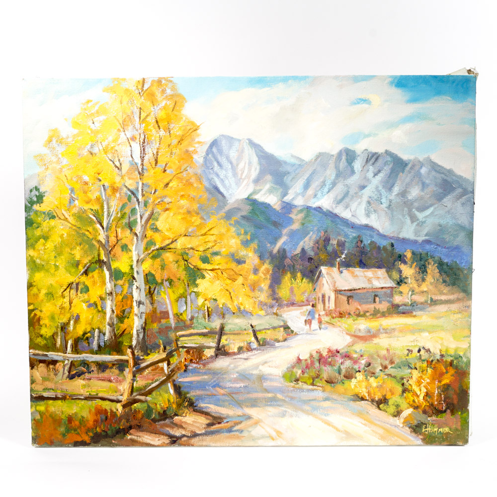 Edward J. Hummer Oil Painting "Walking Home"