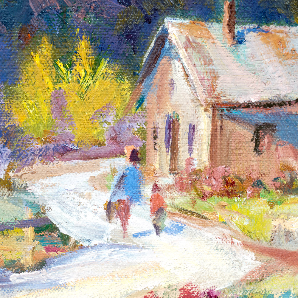 Edward J. Hummer Oil Painting "Walking Home"