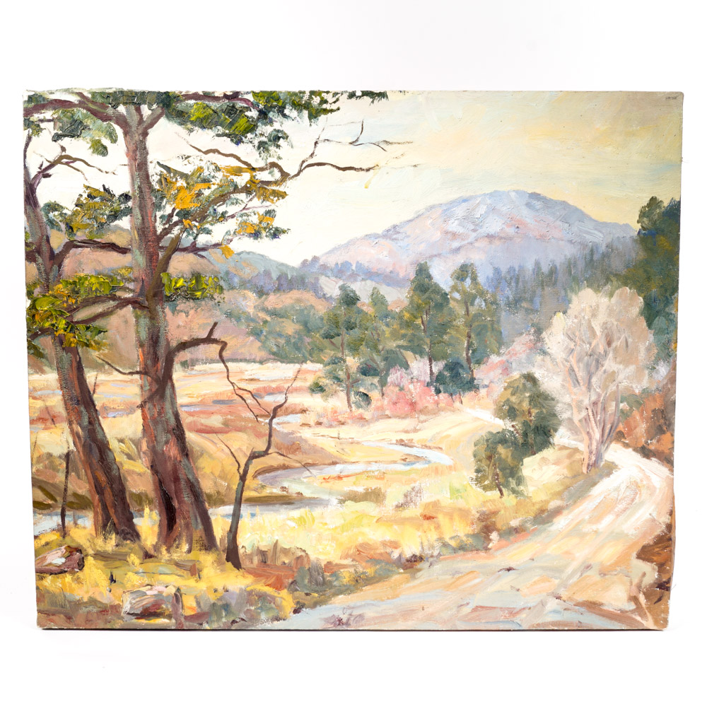 Oil Painting "Lonely Road" Attributed to Edward J. Hummer