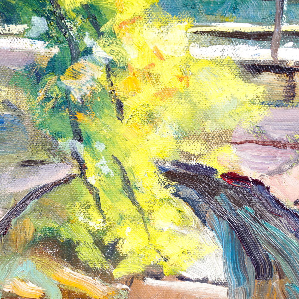 Judge Edward J. Hummer Original Oil Painting "Bridge House"