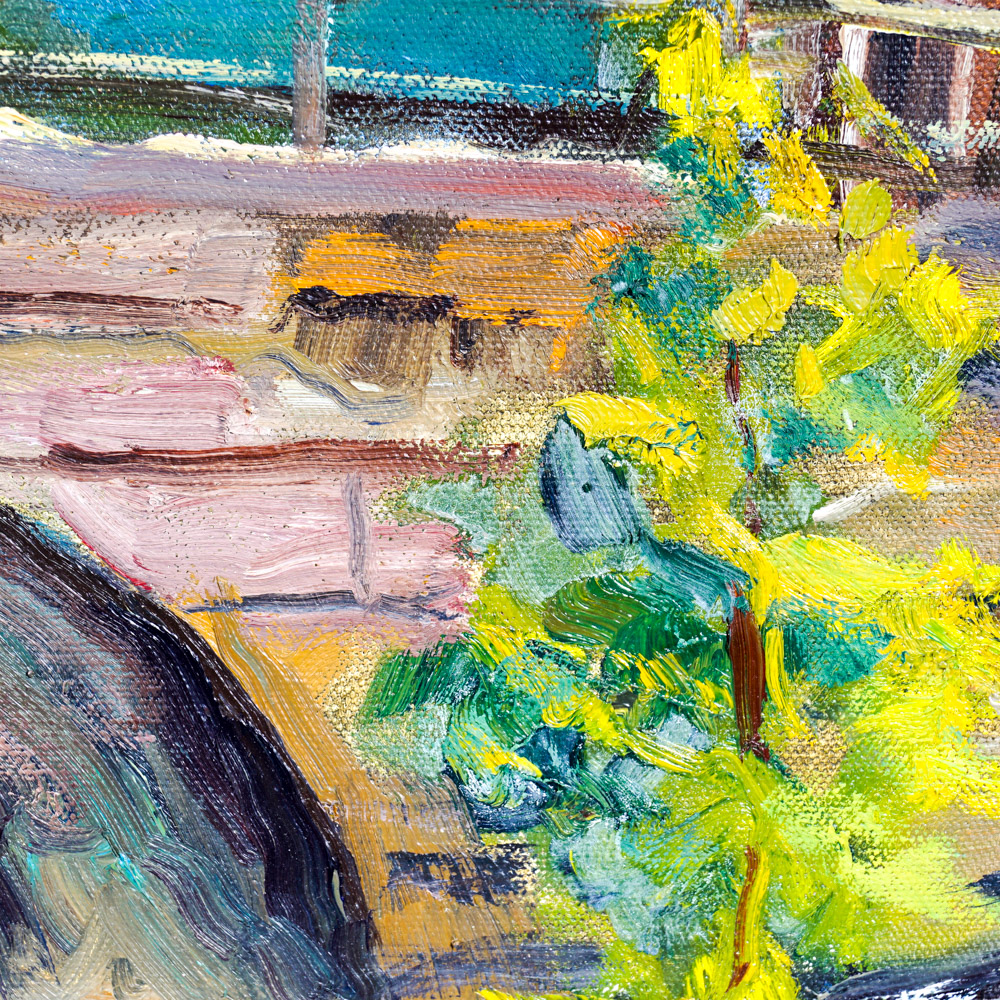 Judge Edward J. Hummer Original Oil Painting "Bridge House"