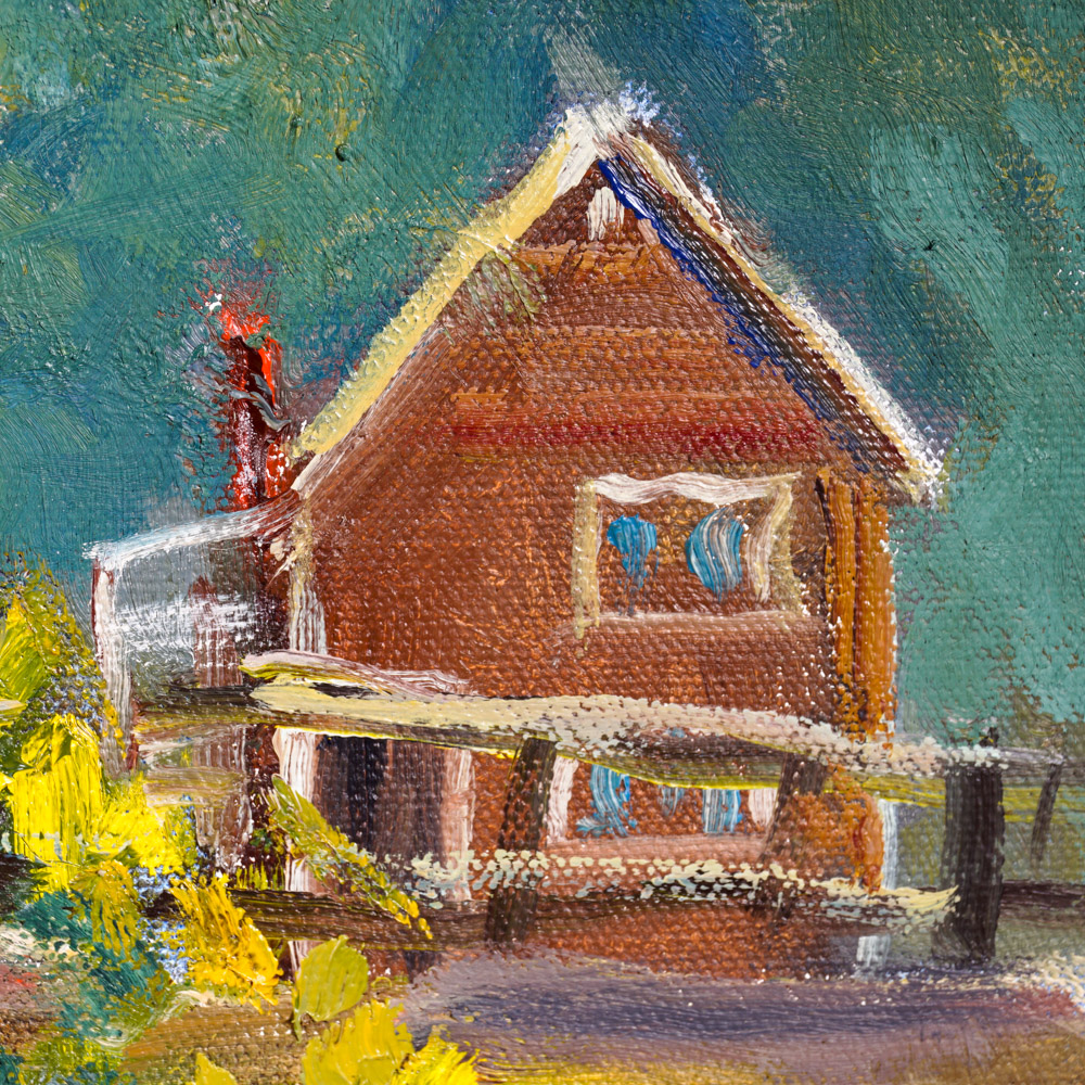 Judge Edward J. Hummer Original Oil Painting "Bridge House"