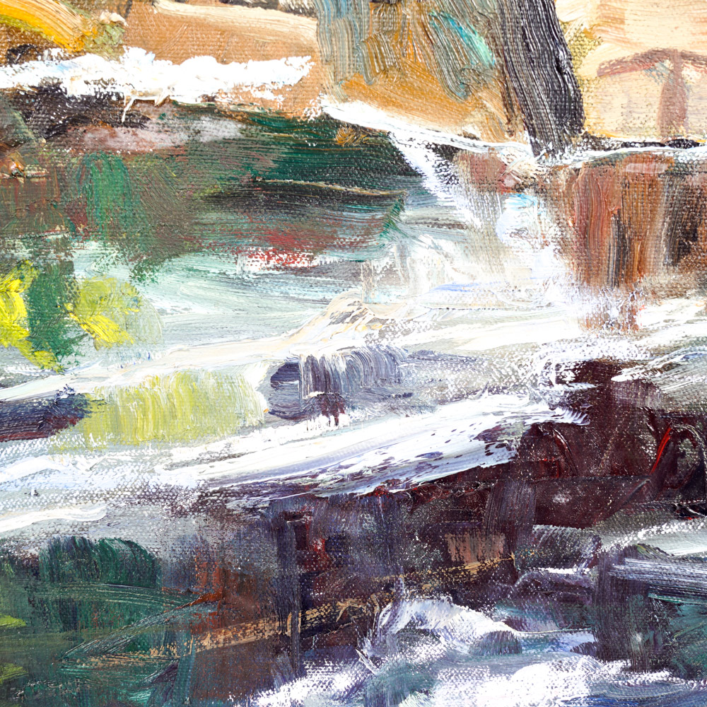 Judge Edward J. Hummer Original Oil Painting "Bridge House"